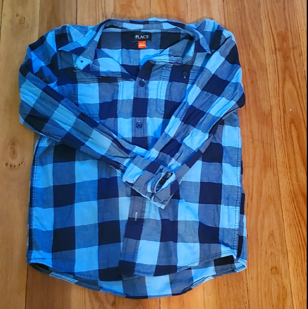 Plaid Button Down-Childrens Place Boys XL